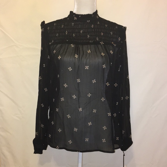 Who What Wear Tops - 🆕WhoWhatWhere Smocked Long Sleeve Sheer